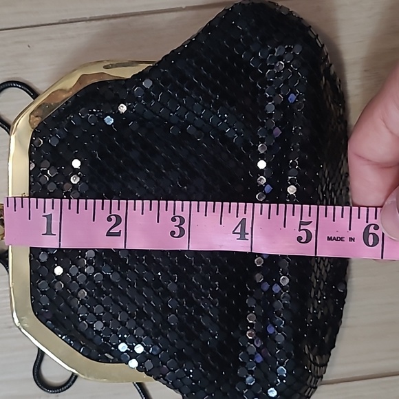 Elka Elegant Black Sequin Evening Bag Clutch - Picture 7 of 9